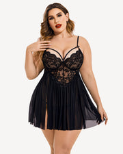 Chic Plus Size V-Neck Babydolls with Flattering Mesh Side Slits
