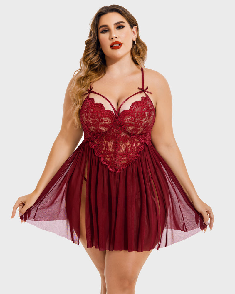 Chic Plus Size V-Neck Babydolls with Flattering Mesh Side Slits