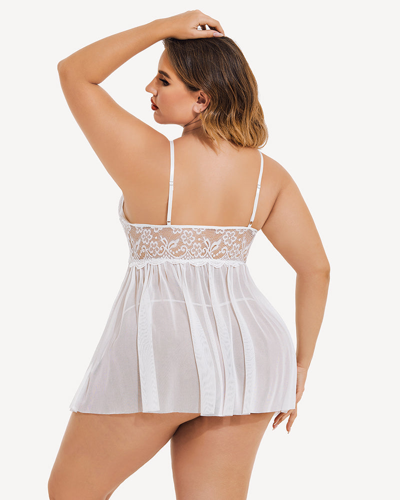 Chic Plus Size V-Neck Babydolls with Flattering Mesh Side Slits