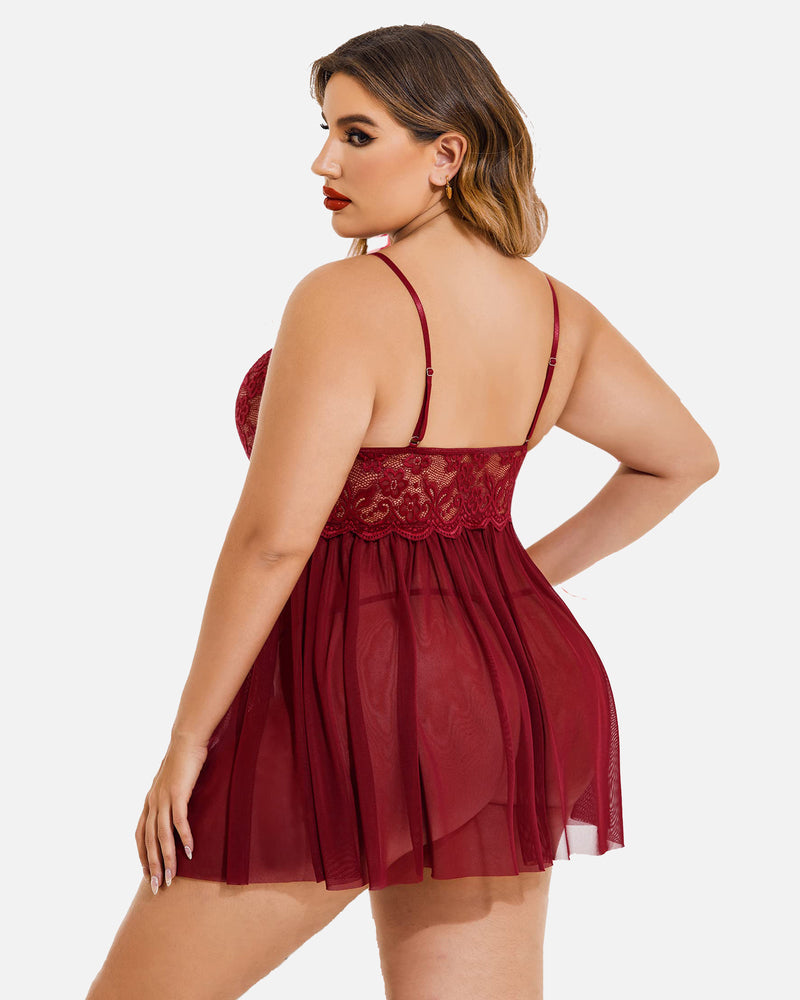 Chic Plus Size V-Neck Babydolls with Flattering Mesh Side Slits
