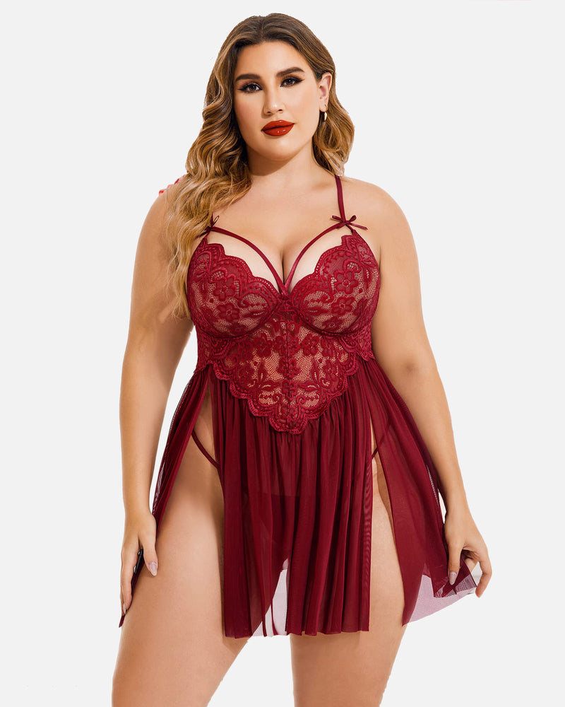 Chic Plus Size V-Neck Babydolls with Flattering Mesh Side Slits