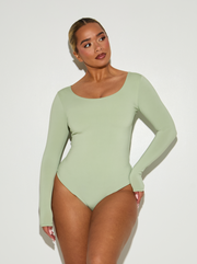 Chic Matcha 'Charlotte' Long Sleeve Scoop Neck Bodysuit