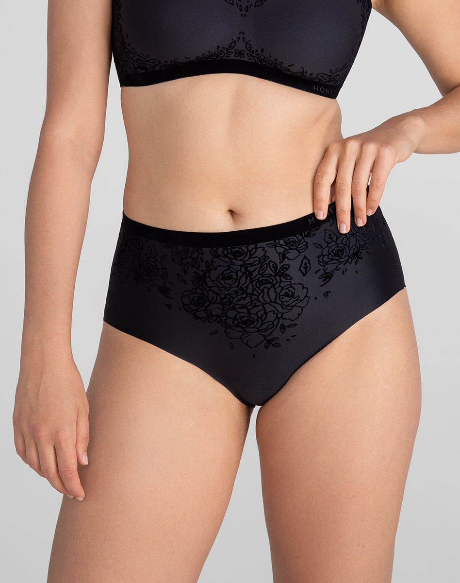 Elegant Silhouette Rose Underwear