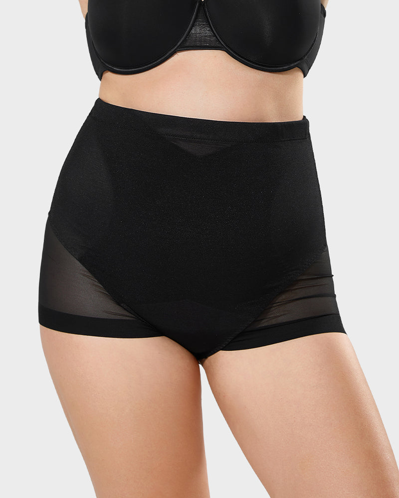 Elegant High Waist Mesh Shaping Briefs for a Flattering Silhouette