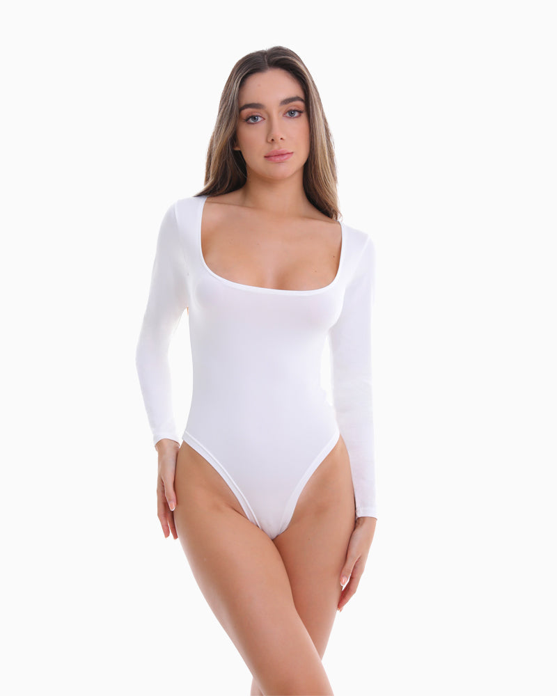 Chic Long Sleeve Thong Bodysuit for Effortless Style